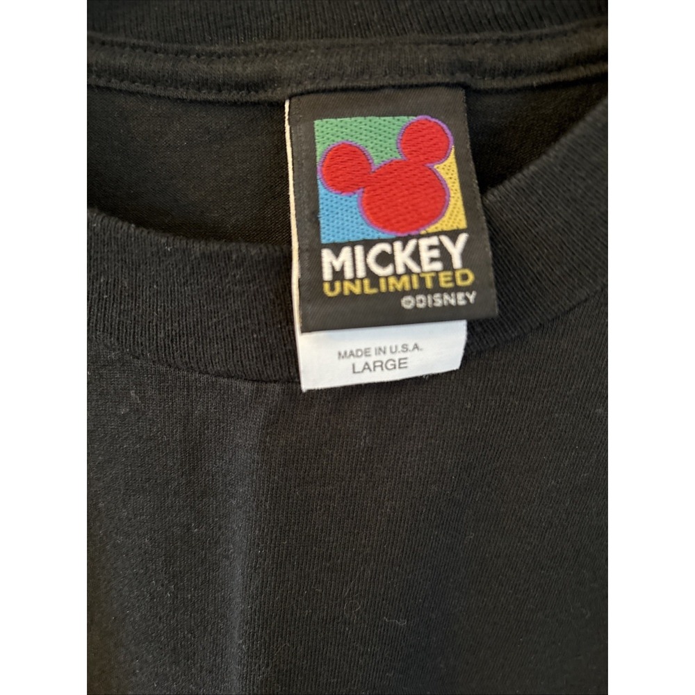 Vintage 90s Mickey Unlimited Tshirt Mens Large Embroidered Spellout Multicolored - Picture 4 of 7